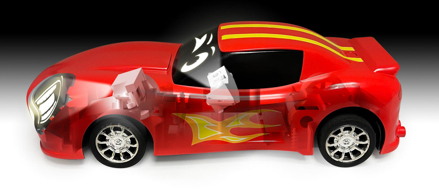 Cartoons Talking Animated Radio Control Red Race Car with Built in Projector & Speaker