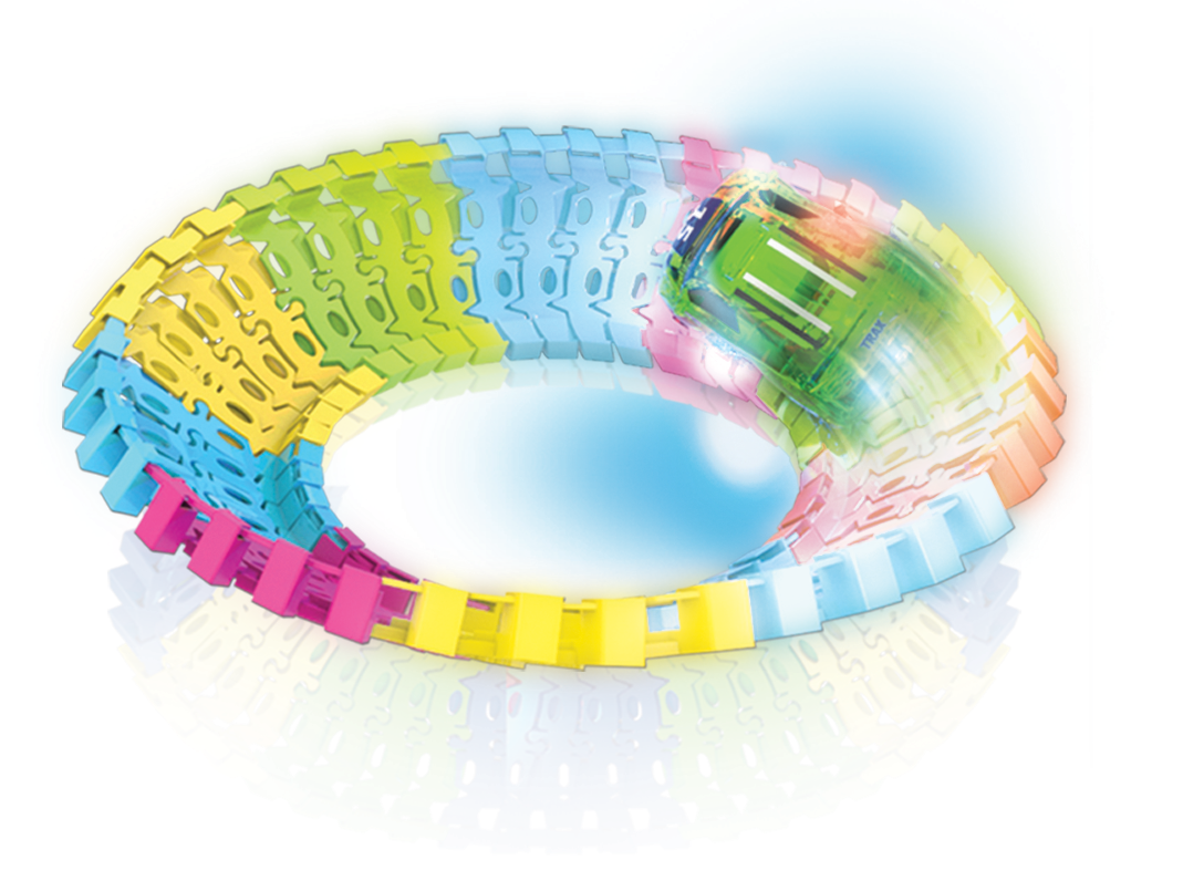 Twister Tracks 221 (11 feet) Neon Glow Track + 1 Green Race Car