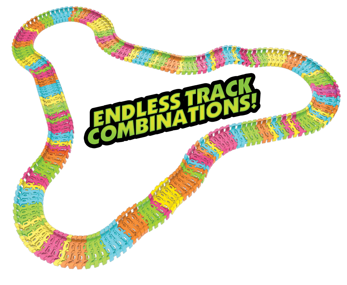 Twister Tracks 221 (11 feet) Neon Glow Track + 1 Green Race Car