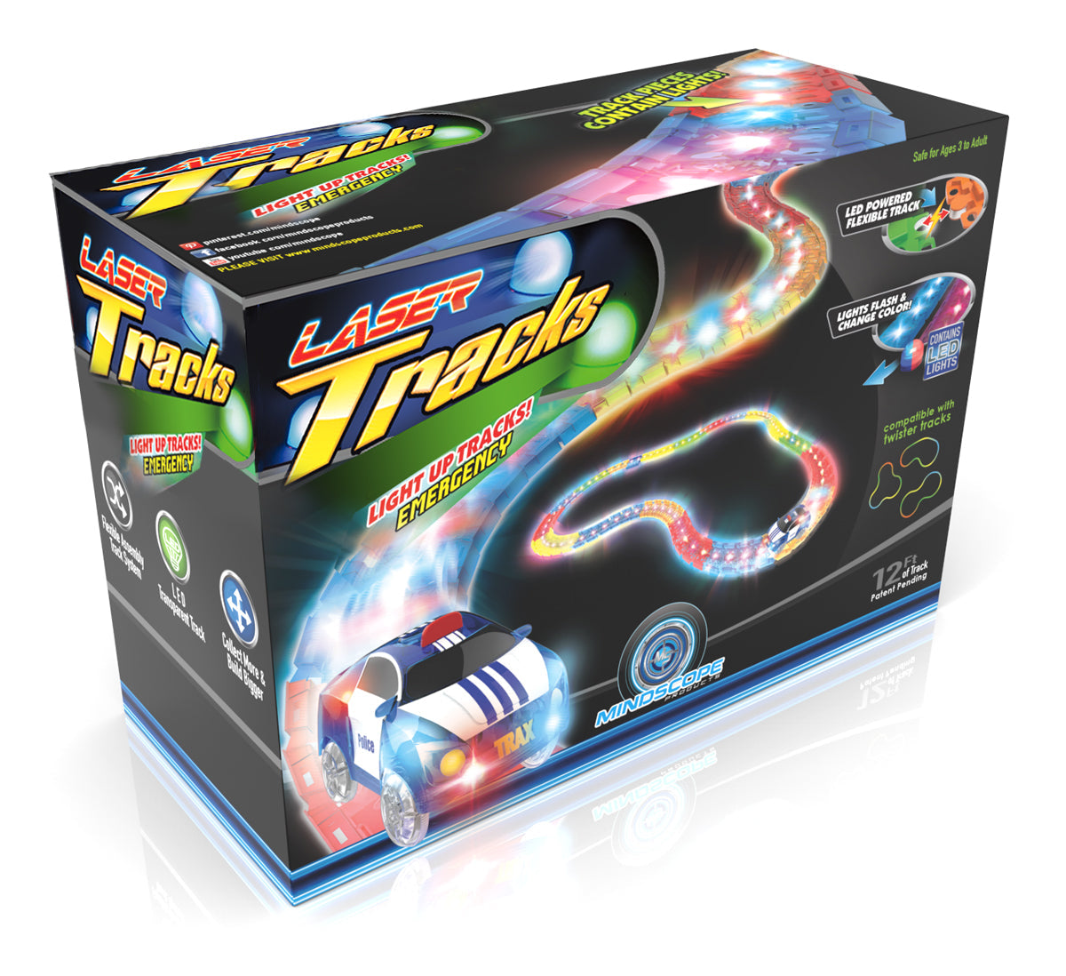 Twister Tracks LED Tracks 12' - Emergency Car Set