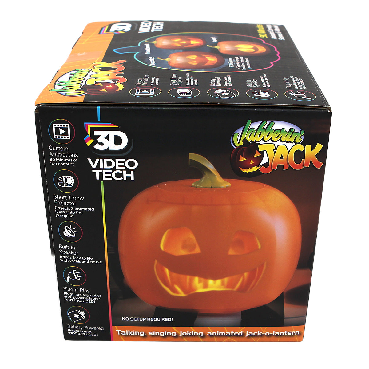 ANIMAT3D - Pumpkin Jack - The Talking Animated Pumpkin with Built-In Projector & Speaker