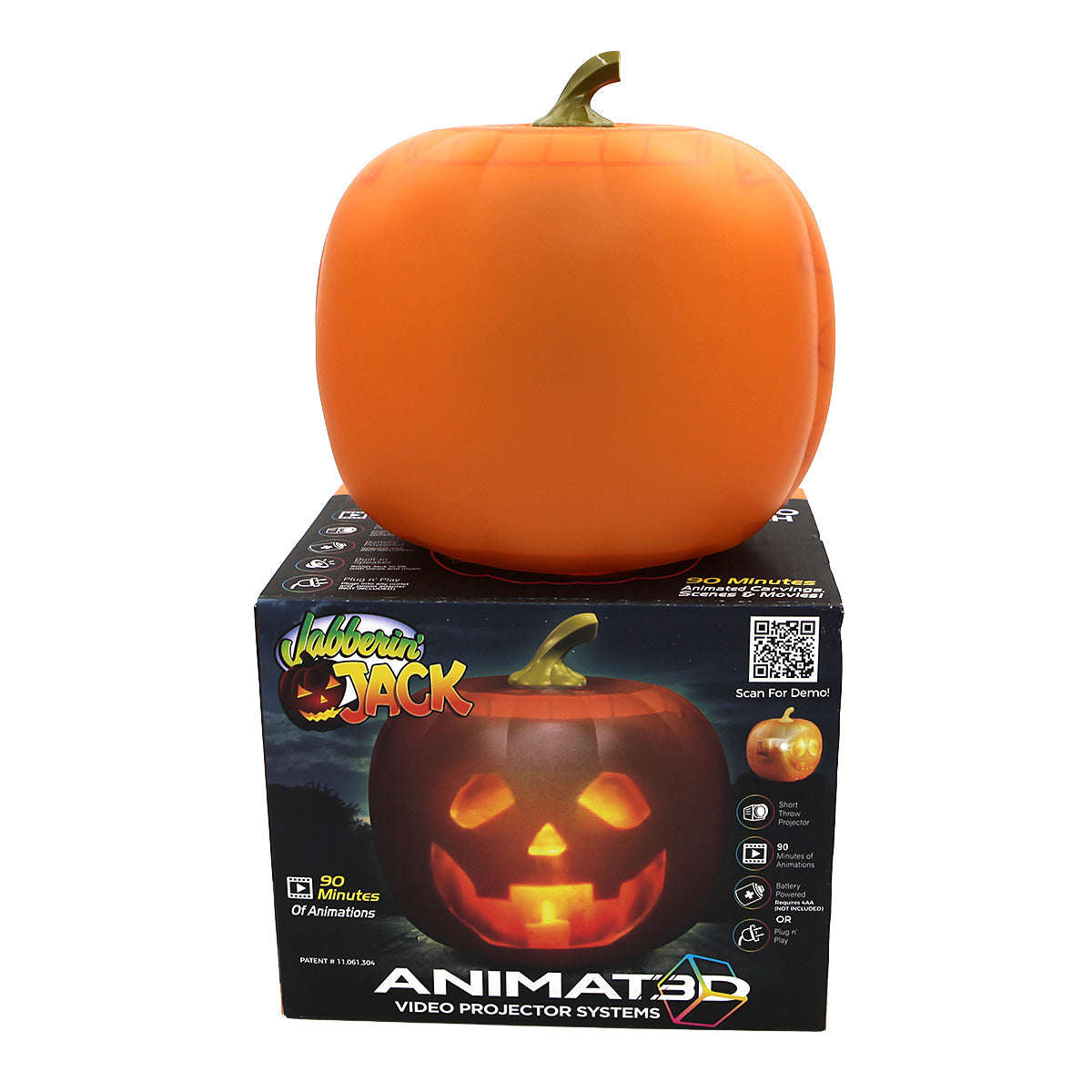 ANIMAT3D - Pumpkin Jack - The Talking Animated Pumpkin with Built-In Projector & Speaker