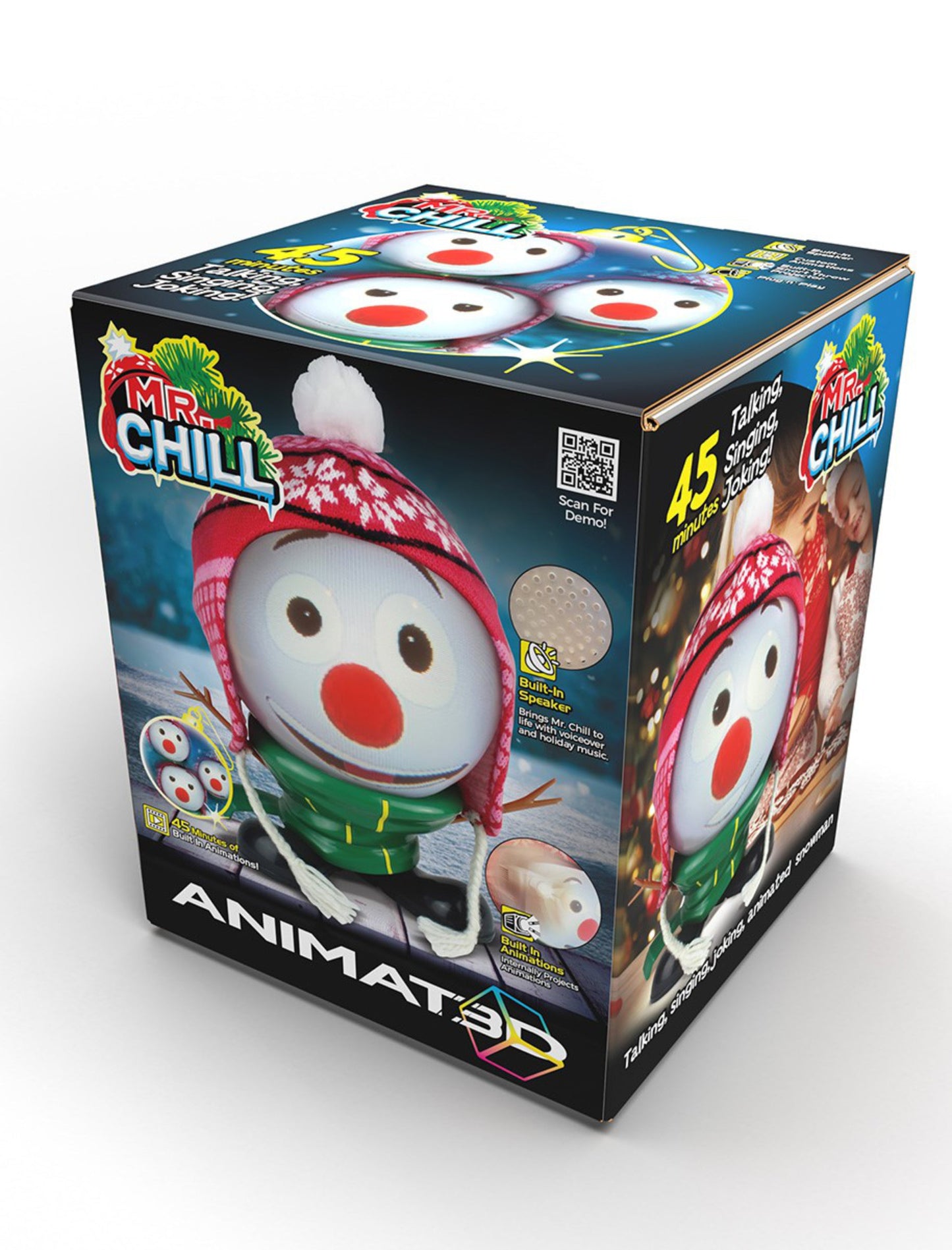 Mr. Chill Talking Animated Snowman with Built in Projector & Speaker Plug'n Play