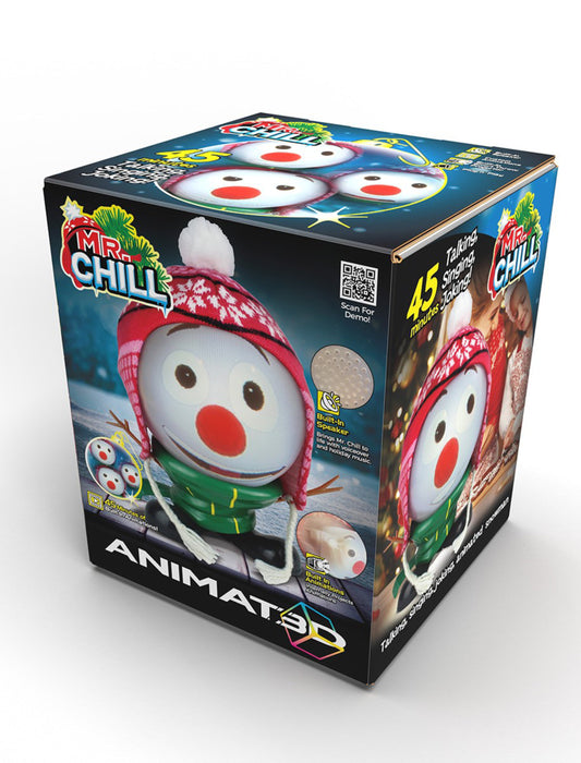 Mr. Chill Talking Animated Snowman with Built in Projector & Speaker Plug'n Play