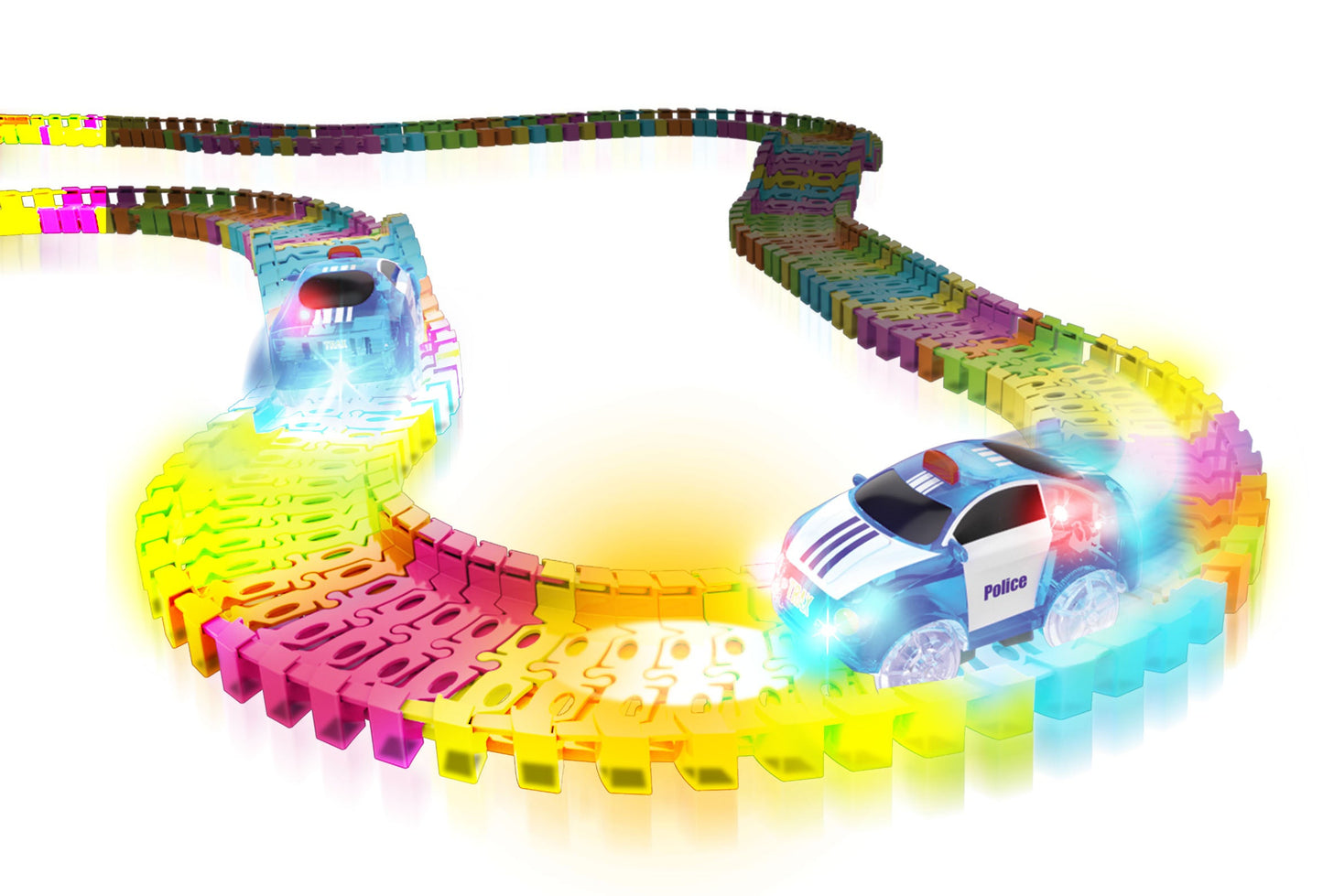 Twister Tracks 221 (11 feet) Neon Glow Track + 1 Police Car