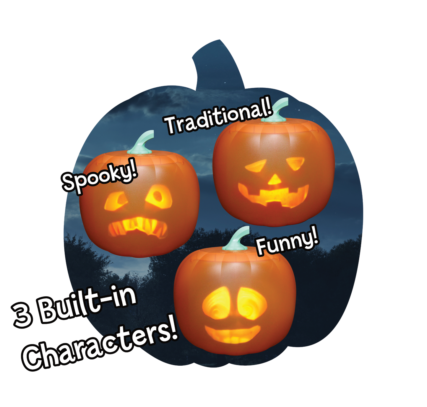 ANIMAT3D Jabberin' Jack XL The Talking Animated Pumpkin with Built-In Projector & Speaker
