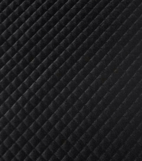 Black Sportswear Quilted Stretch Velour Fabric