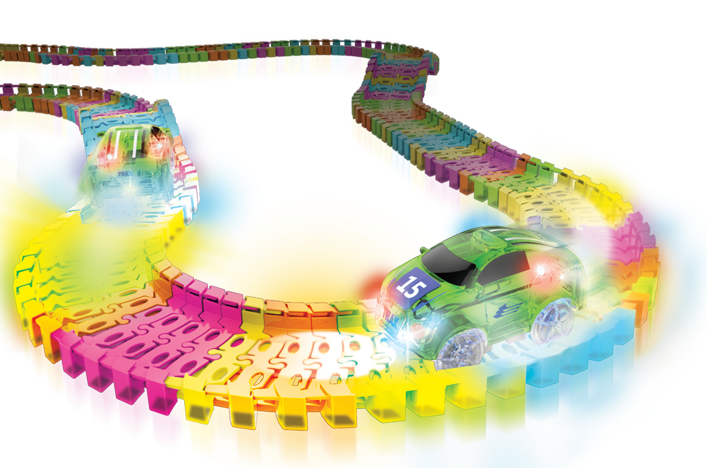 Twister Tracks 221 (11 feet) Neon Glow Track + 1 Green Race Car