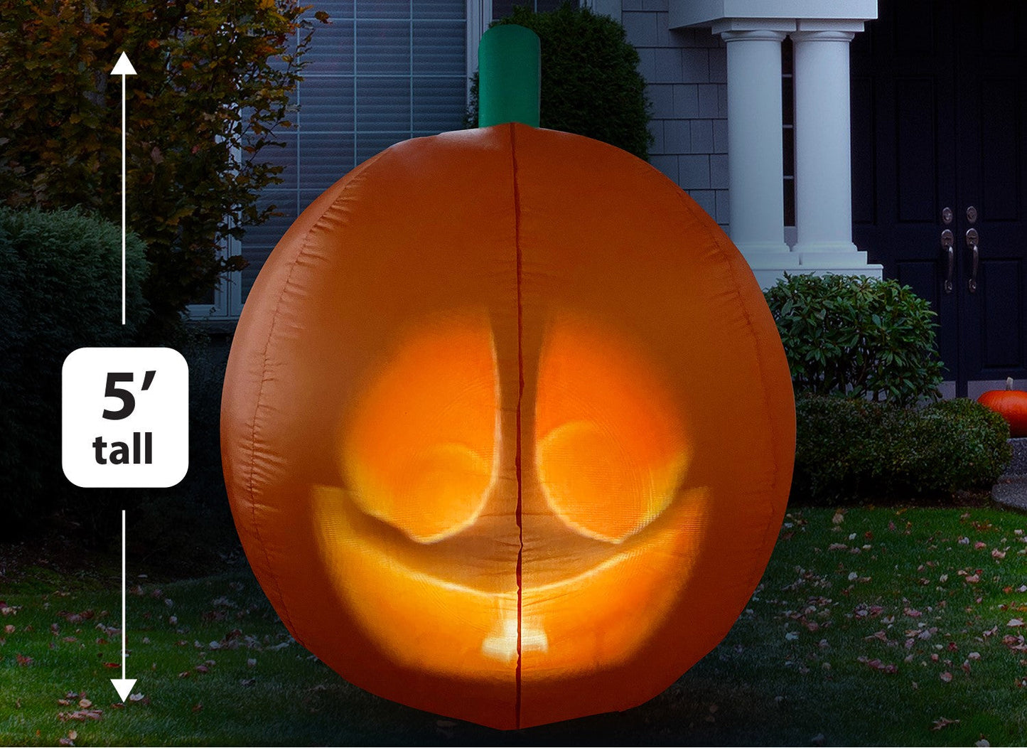 ANIMAT3D Inflatable Jabberin' Jack Talking Animated Inflatable Pumpkin with Built in Projector & Speaker Plug'n Play