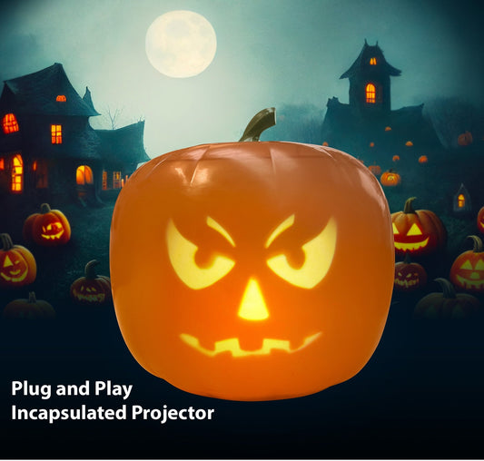 ANIMAT3D Rockin' Jack Talking Animated Pumpkin with Built in Video Projector & Speaker Plug'n Play