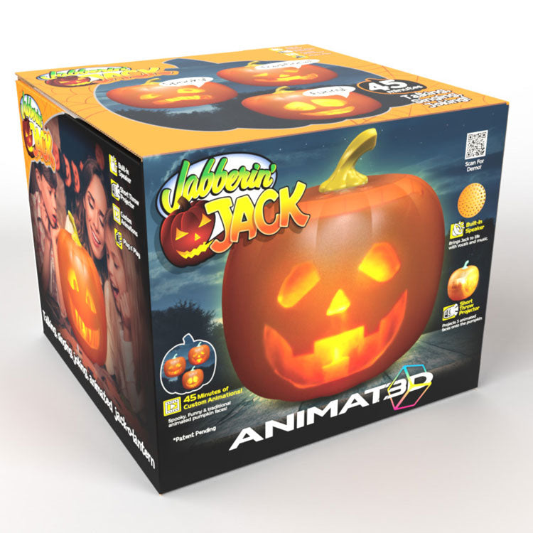 ANIMAT3D Jabberin' Jack XL The Talking Animated Pumpkin with Built-In Projector & Speaker